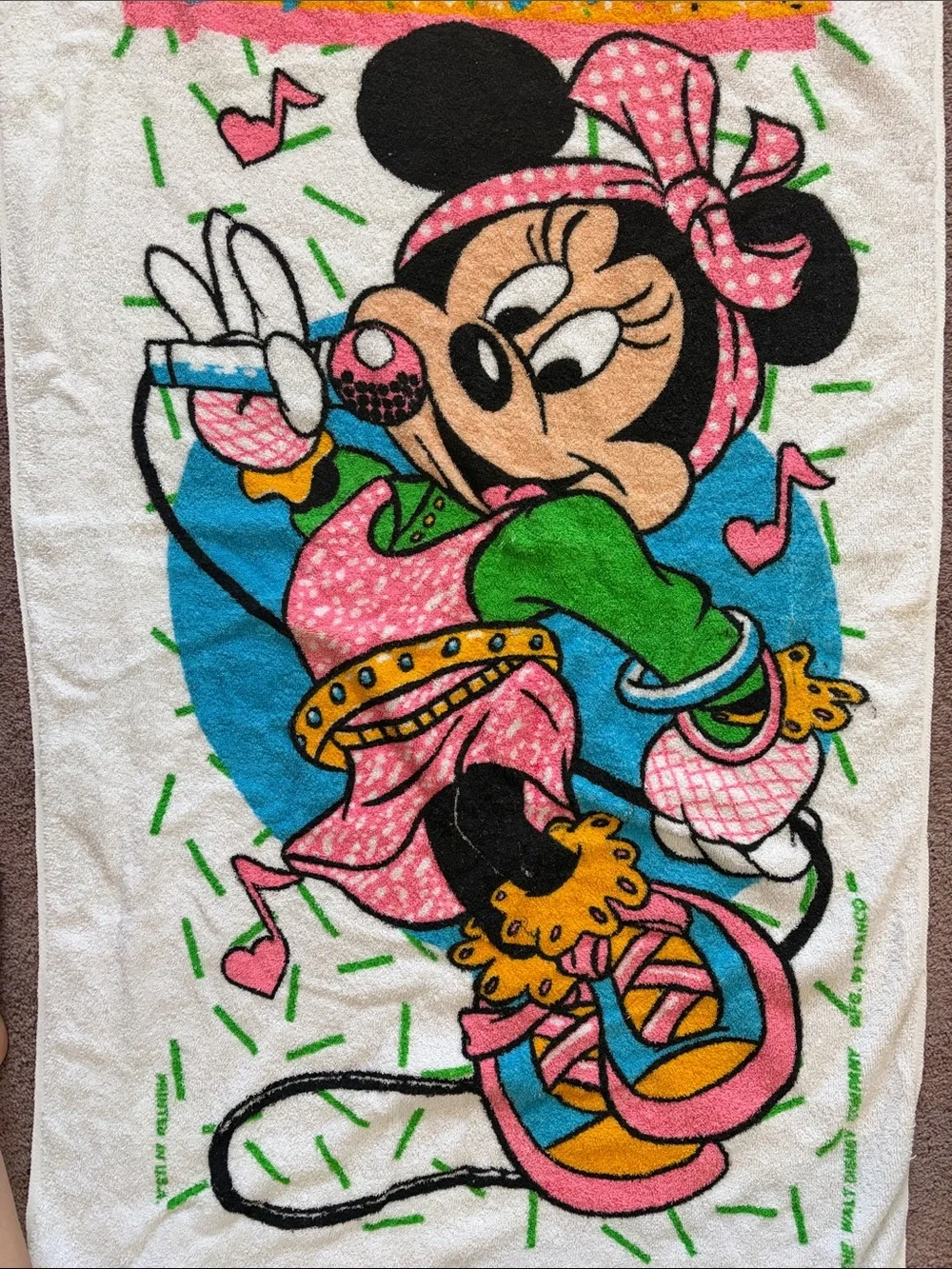 Disney Minnie Mouse White Printed Beach Towel